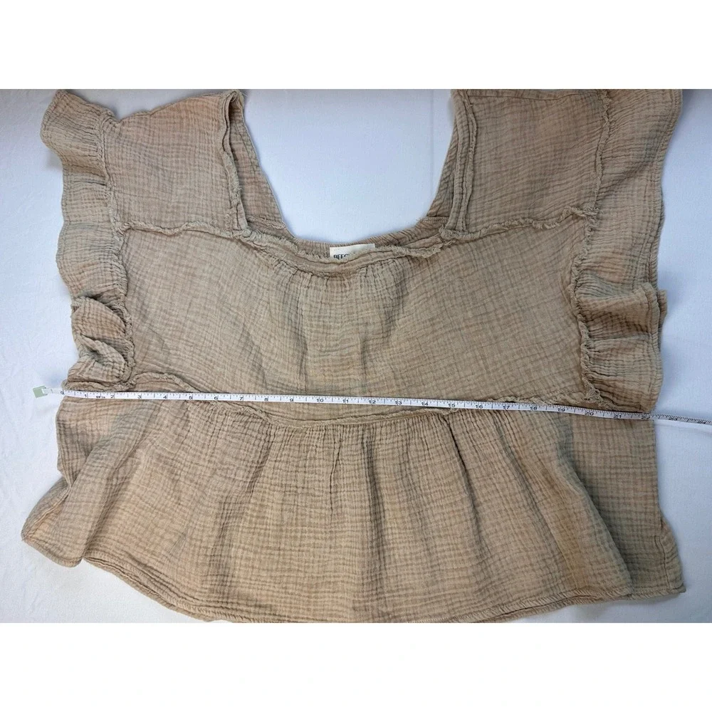 Before You With Love Ruffle Sleeve Square Neck Peplum Top - Women's Small - Picture 8 of 8